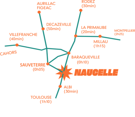 Carte - comment venir à Naucelle